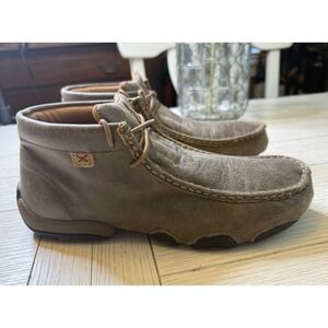 Twisted Boots Chukka Driving Moc Brown Leather Lace Up Molded Footbed Women 9 M